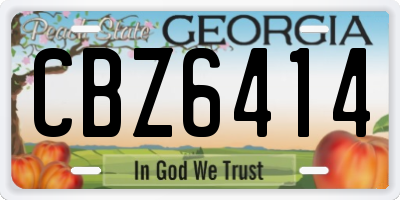 GA license plate CBZ6414