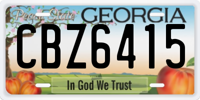 GA license plate CBZ6415