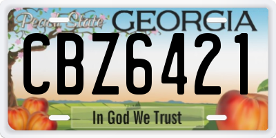 GA license plate CBZ6421