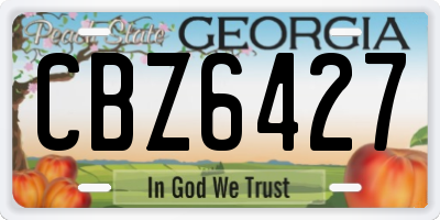 GA license plate CBZ6427