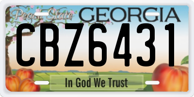 GA license plate CBZ6431