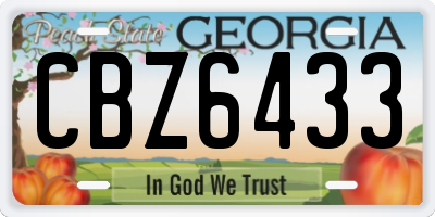 GA license plate CBZ6433