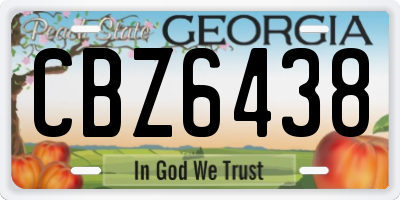 GA license plate CBZ6438