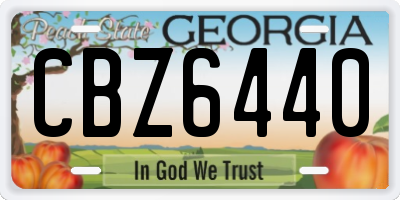 GA license plate CBZ6440