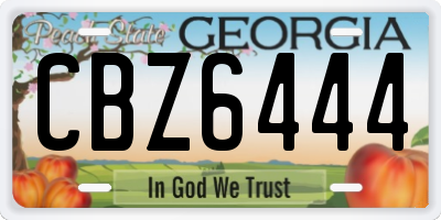 GA license plate CBZ6444