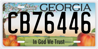 GA license plate CBZ6446