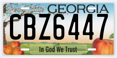 GA license plate CBZ6447