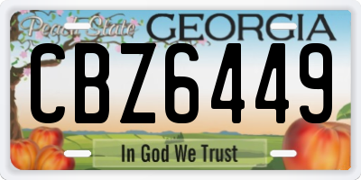 GA license plate CBZ6449