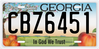 GA license plate CBZ6451