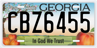 GA license plate CBZ6455