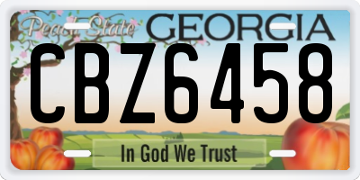 GA license plate CBZ6458