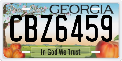 GA license plate CBZ6459