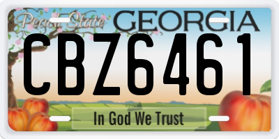 GA license plate CBZ6461