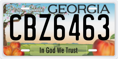 GA license plate CBZ6463
