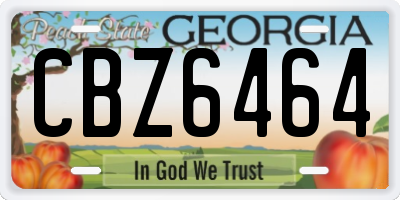 GA license plate CBZ6464