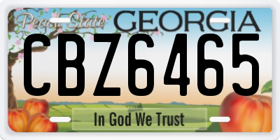 GA license plate CBZ6465