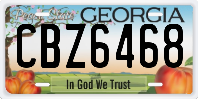 GA license plate CBZ6468