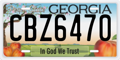 GA license plate CBZ6470