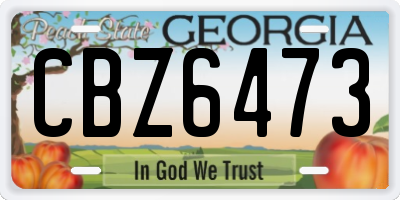 GA license plate CBZ6473
