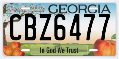 GA license plate CBZ6477