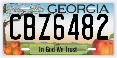 GA license plate CBZ6482