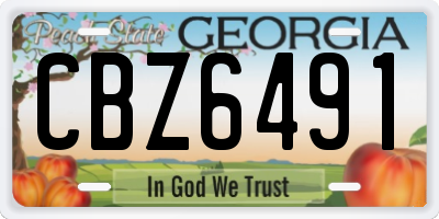 GA license plate CBZ6491