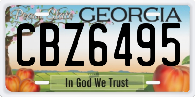 GA license plate CBZ6495