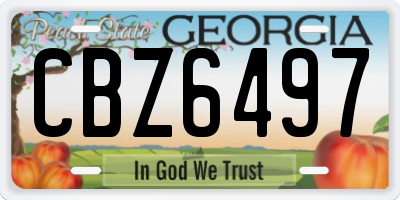 GA license plate CBZ6497