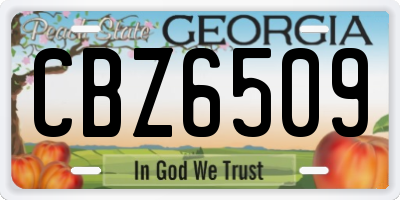 GA license plate CBZ6509