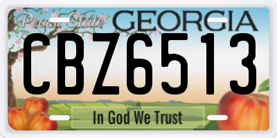 GA license plate CBZ6513