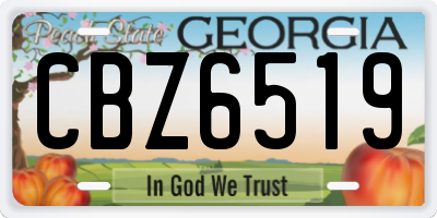 GA license plate CBZ6519