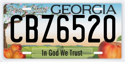GA license plate CBZ6520