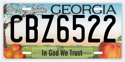 GA license plate CBZ6522