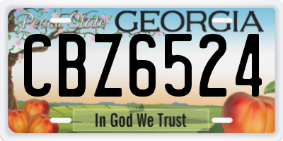 GA license plate CBZ6524
