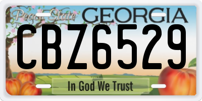 GA license plate CBZ6529
