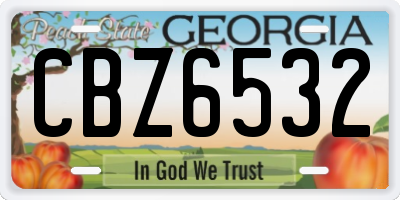 GA license plate CBZ6532