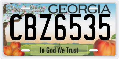 GA license plate CBZ6535