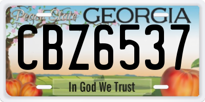 GA license plate CBZ6537