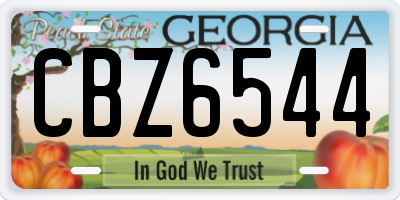 GA license plate CBZ6544