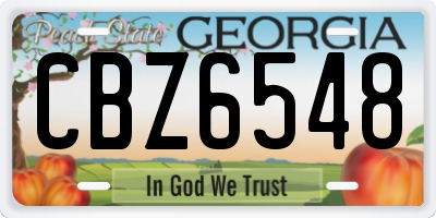 GA license plate CBZ6548