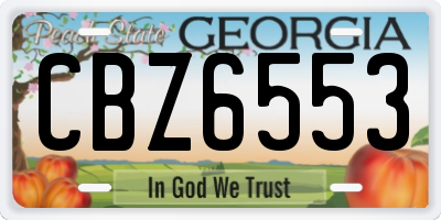 GA license plate CBZ6553