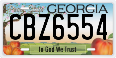 GA license plate CBZ6554
