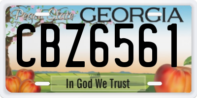 GA license plate CBZ6561
