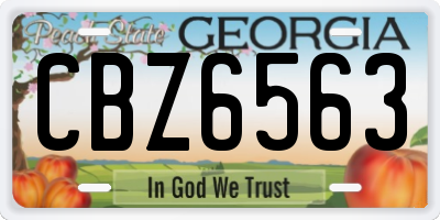 GA license plate CBZ6563