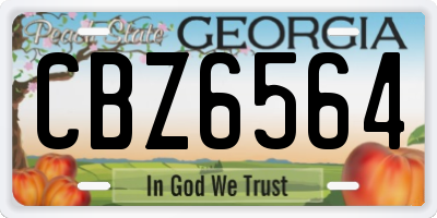 GA license plate CBZ6564