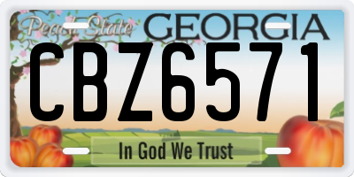 GA license plate CBZ6571