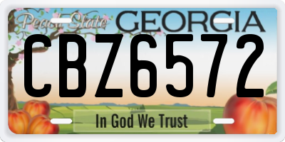 GA license plate CBZ6572