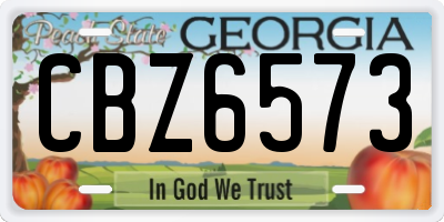 GA license plate CBZ6573