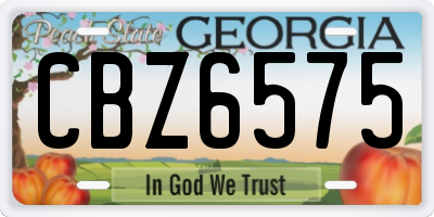 GA license plate CBZ6575
