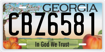 GA license plate CBZ6581